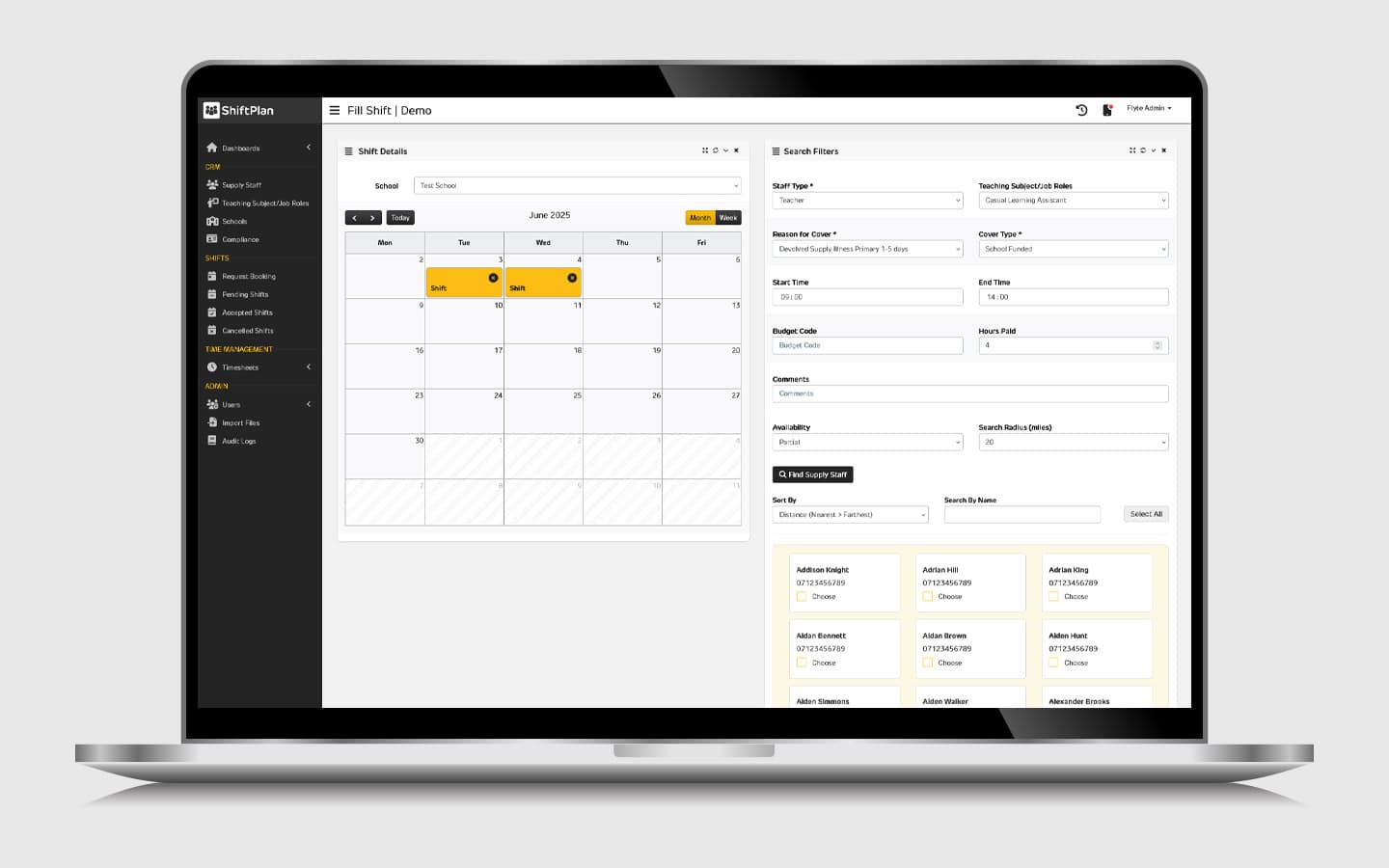 ShiftPlan admin portal