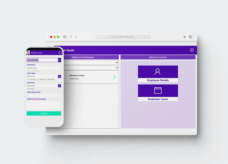 Power Apps leave request template – employee holiday and absence submission form integrated with Microsoft 365